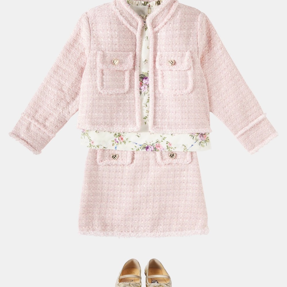 Tutu De Monde Aubazine Beaded Tweed Skirt Set